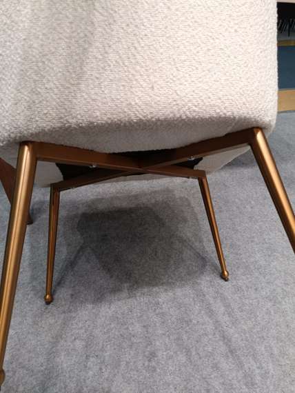 Стул Senna, белое букле с золотыми ножками