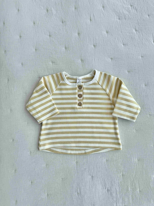 Лонгслив с пуговицами, Горчичный