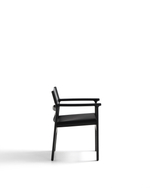 Стул Jan из переработанной кожи черного цвета и ясеня в черном цвете