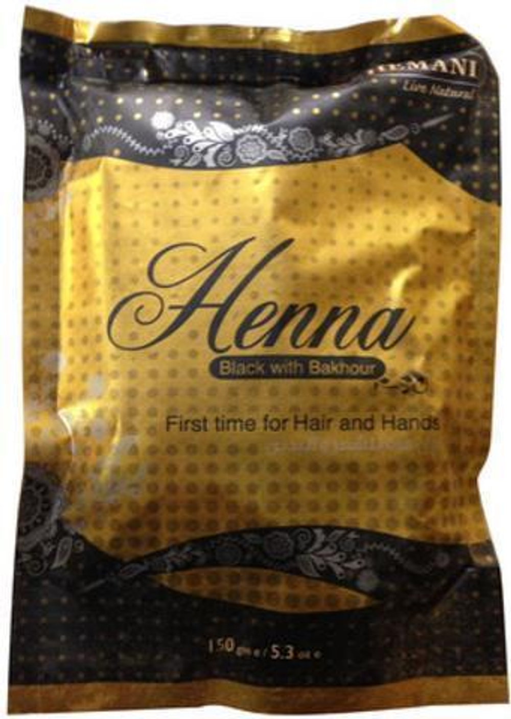 Хна для волос Hemani Черная с бахуром Henna Black with Bakhour for hair 150 г