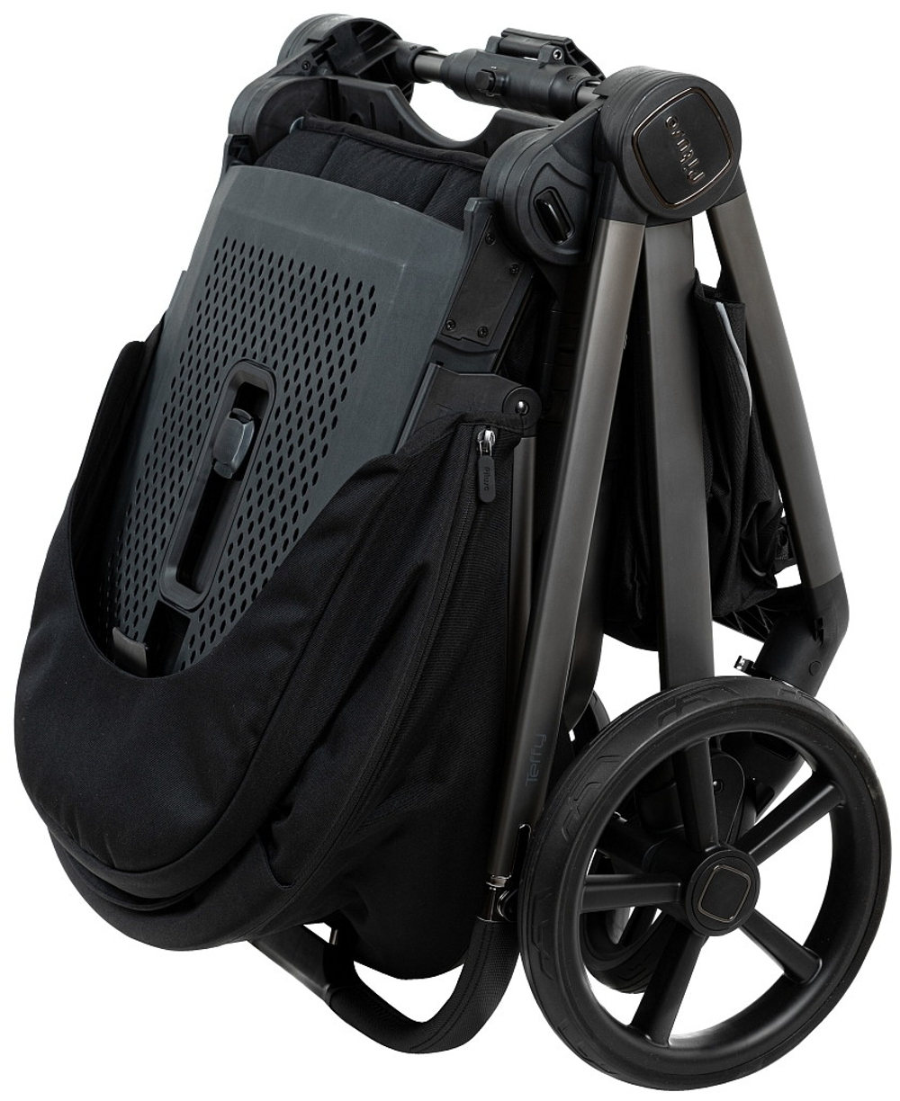 Детская коляска Pituso Teffy 4 в 1 с автокреслом Baesa Black с базой Caviar Black/Graphite
