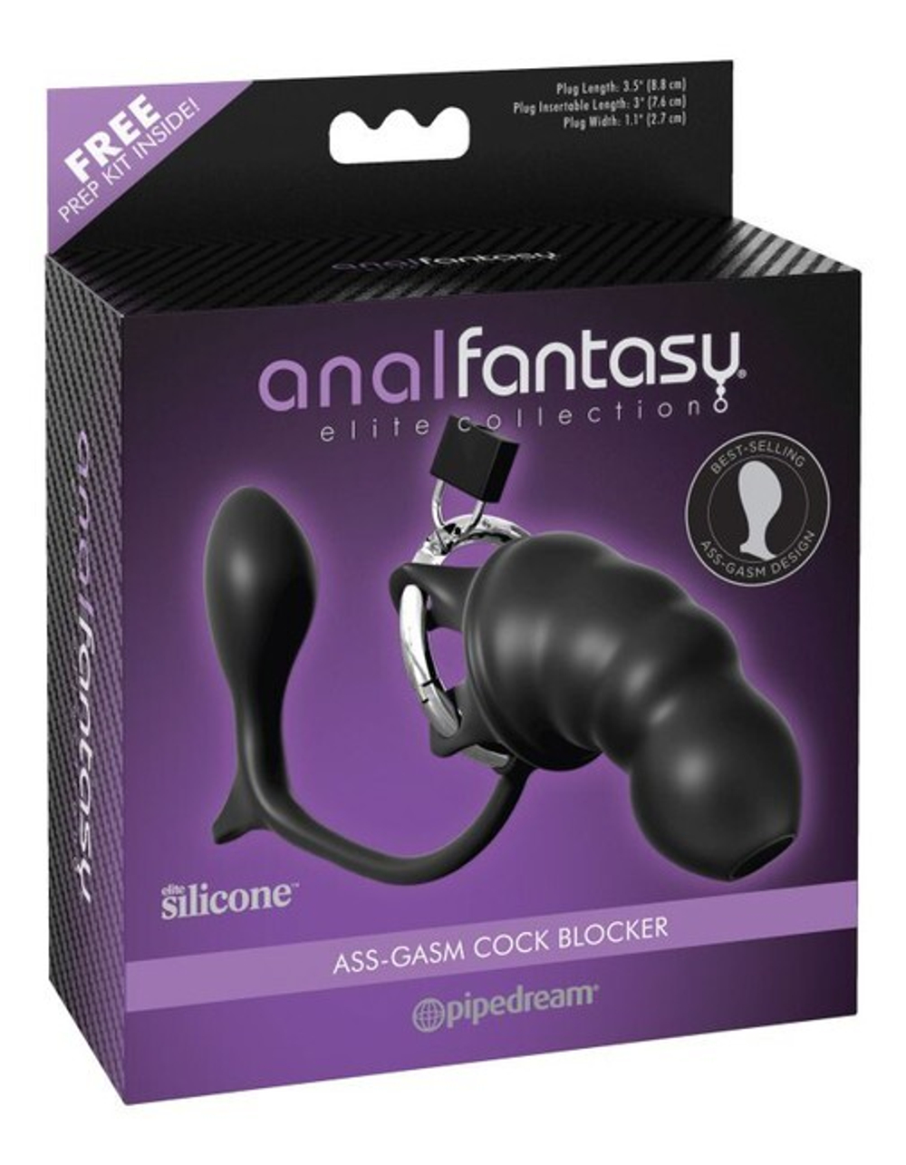 Мужской пояс верности на замочке с анальным плагом Ass-Gasm Cock Blocker (черный) (Цвет: черный)