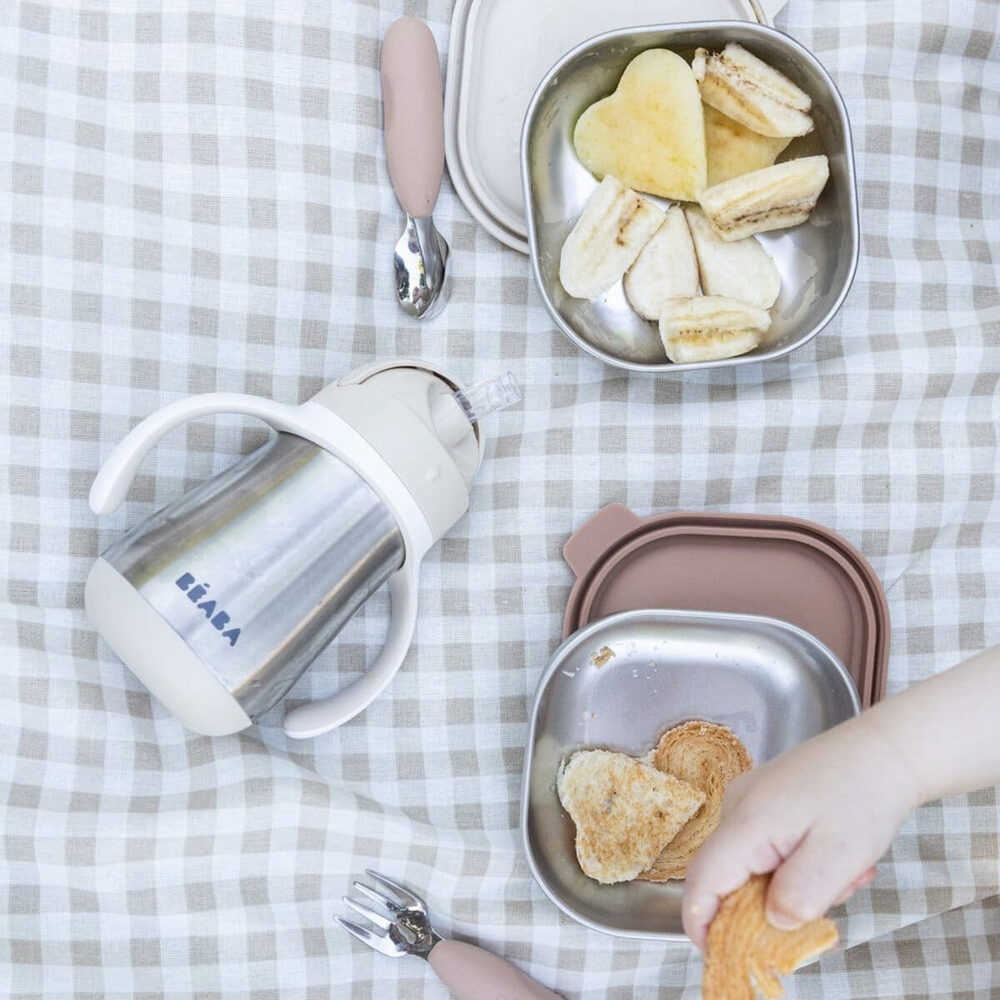 Поильник термос с трубочкой BEABA 250 мл бежевый