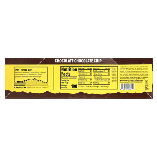 Honey Stinger, Овес + мед, шоколадная крошка, 12 батончиков, 42 г (1,48 унции)