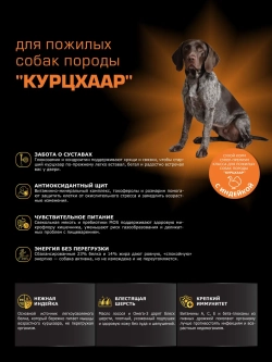 Корм для Курцхаар старше 5 лет, с индейкой, 3 кг