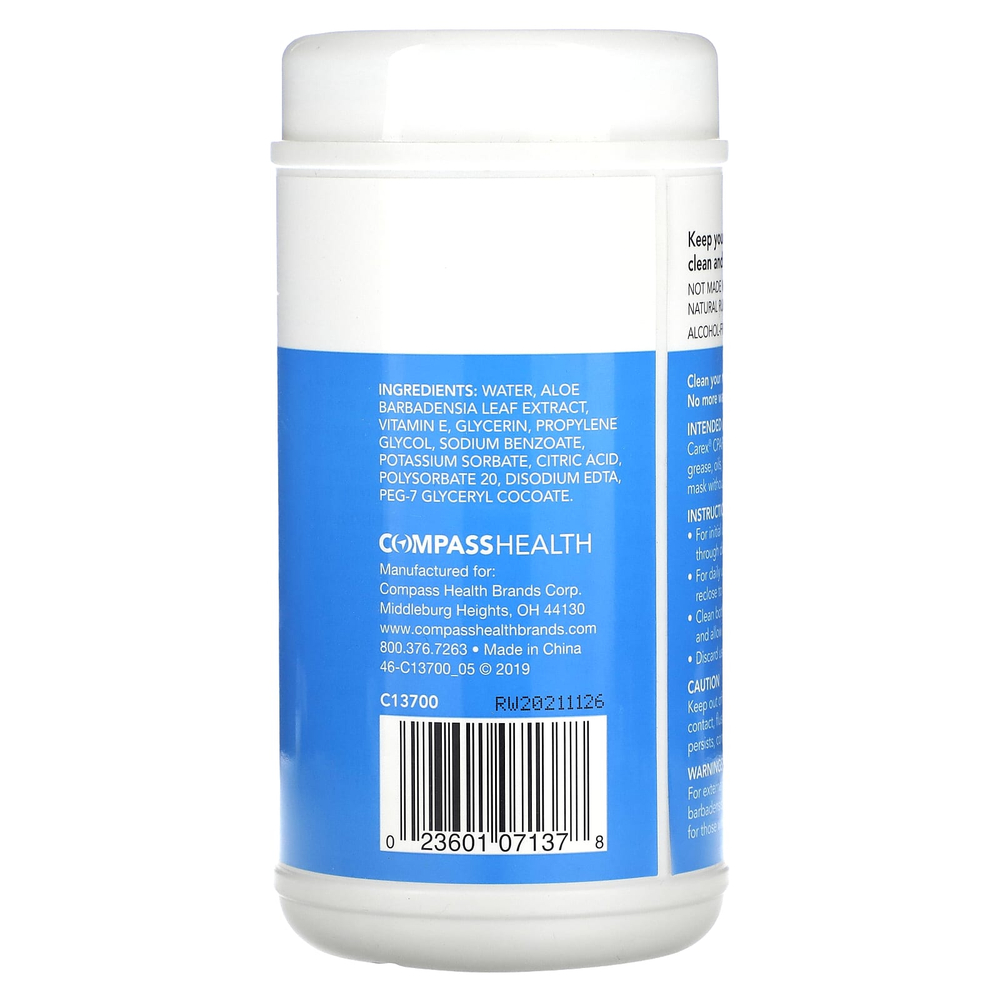 Carex, Салфетки-маски CPAP, без запаха, 62 салфетки