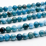 Апатит бусины, диаметр 5,1-5,3 мм, цена за отрезок 19 см (1/2 нити)