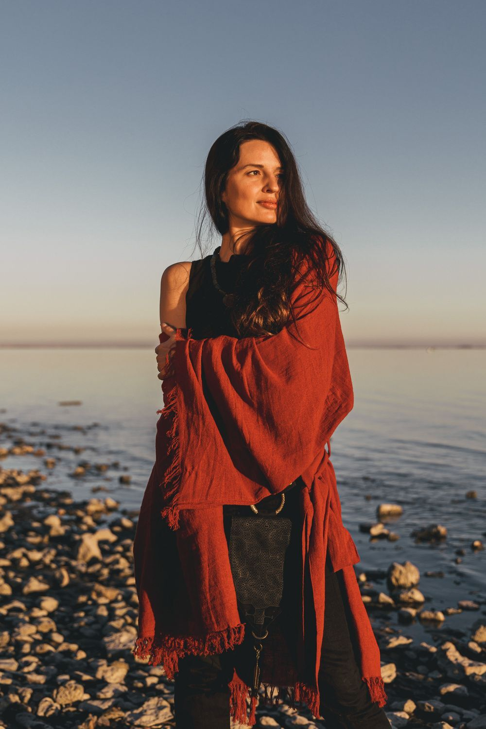 Кимоно с поясом (красное)