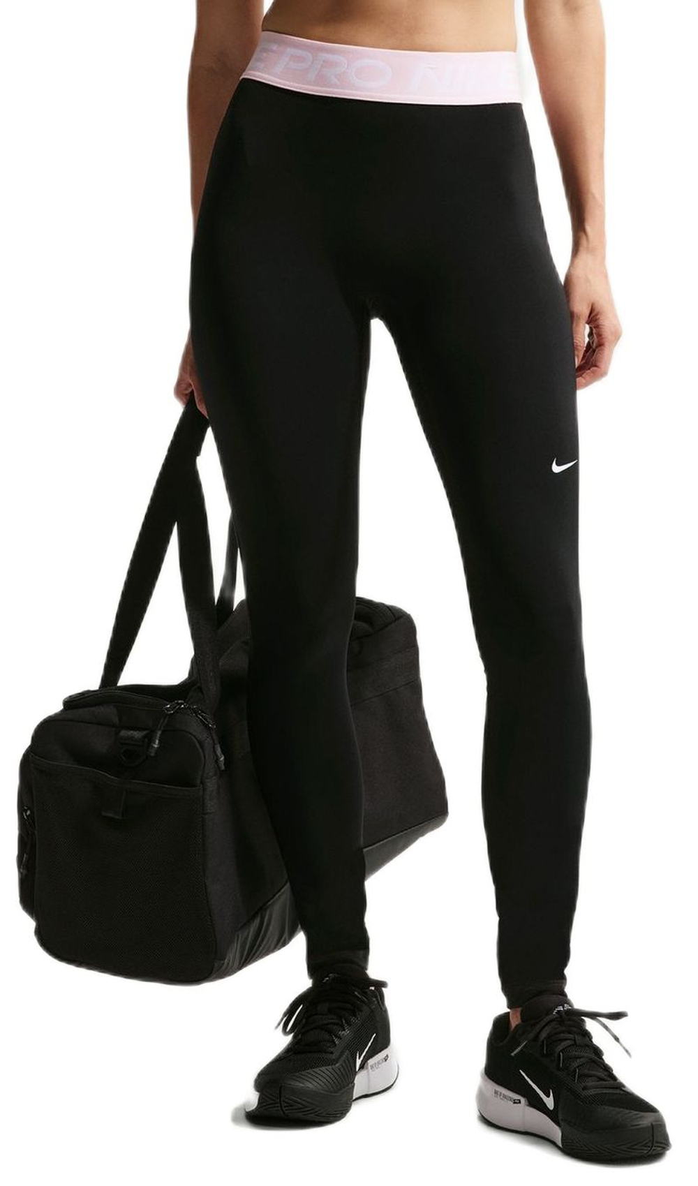 Леггинсы Nike Pro 365 Tight - black/pink foam/white