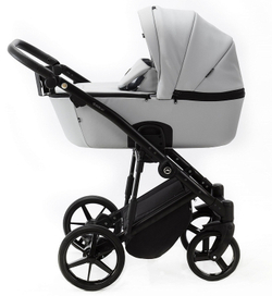 Детская коляска Adamex Mobi Deluxe 2 в 1 M-SA03 (СВ.СЕРАЯ.КОЖА)