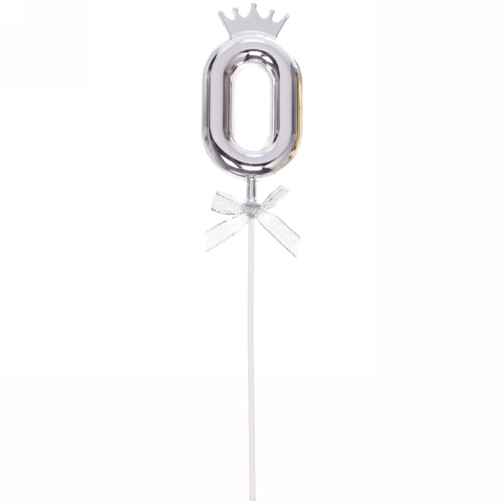 Топпер Цифра Королевский вечер «0» 22 см , микс