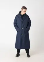 Плащ FOS Мужской Длинный Синий