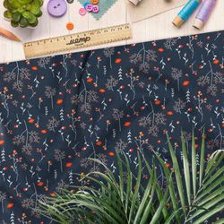 Ткань бифлекс мелкий принт веточки