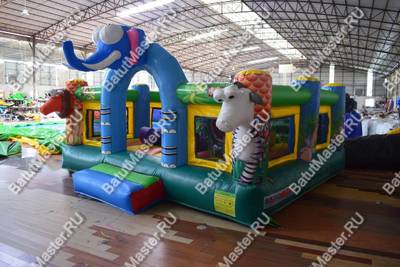 Коммерческий надувной батут "Зверинец", 4,5*4,5*2,5 м