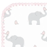 SwaddleDesigns Фланелевая пеленка для новорожденного - Elephant & Chickies, Pastel Pink