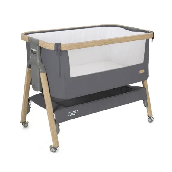 Колыбель приставная Tutti Bambini CoZee Оak and Сharcoal с колесами