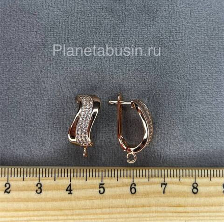 Швензы люкс (Корея) пара с микроцирконами 0539