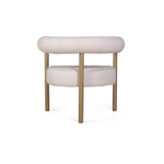 Кресло Biggi, букле Turin ivory / опоры золото