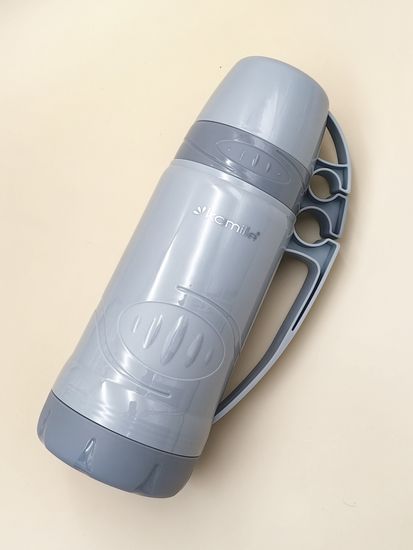 Термос 1 л. со стеклянной колбой Kamille KM 2031 пластиковый, 2 чашки