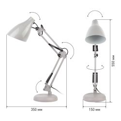 Настольный светильник ЭРА N-123-Е27-40W-GY серый | Настольные светильники под лампу