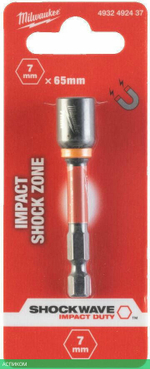 Насадка торцевая Milwaukee Shockwave 1/4" Hex-7ммx65мм (4932492437)
