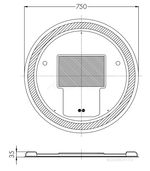 Зеркало AQUATON Анелло 75 1A260702AK010