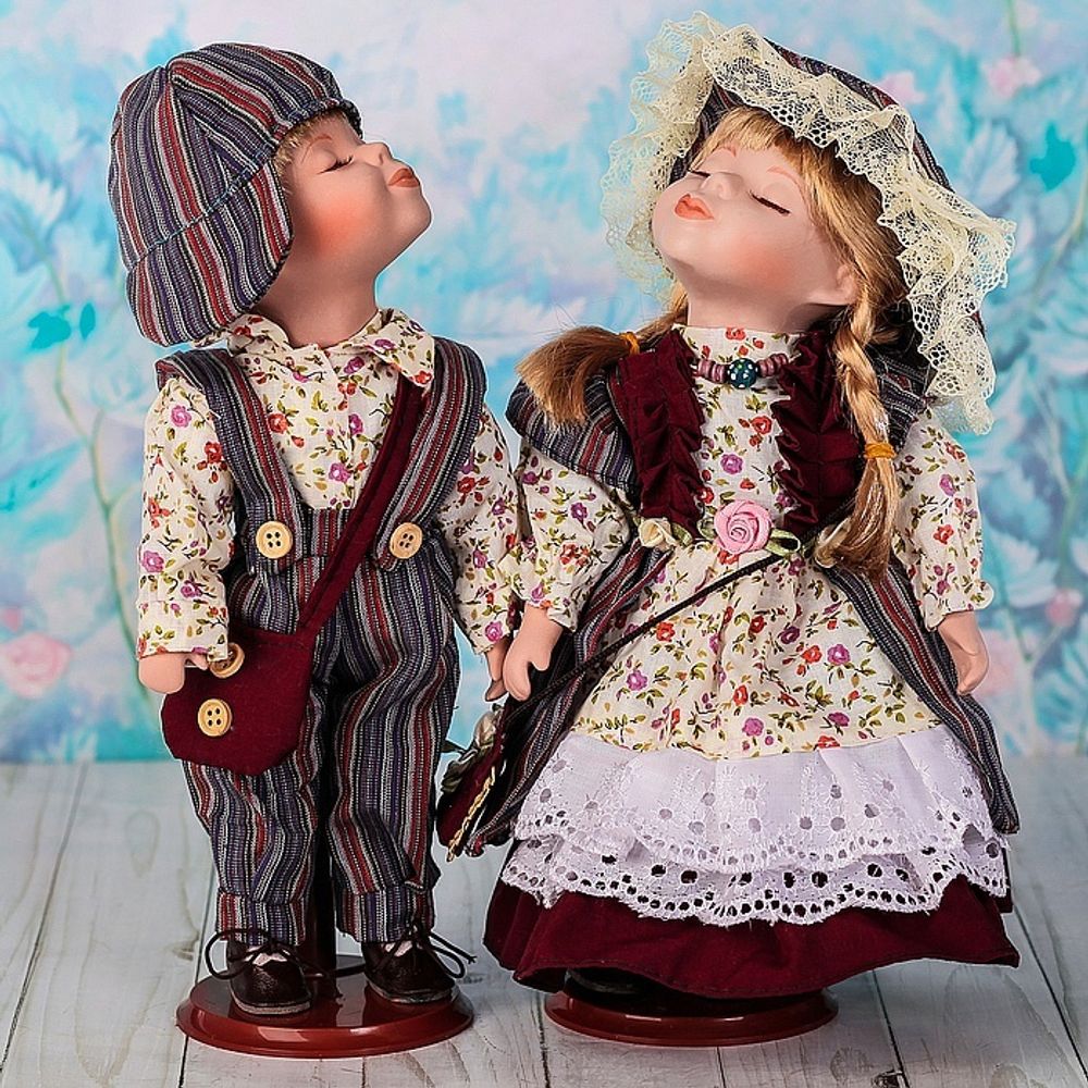 Кукла коллекционная &quot;Поцелуйчик, Эльза и Ганс&quot; h=30 см, набор 2 шт