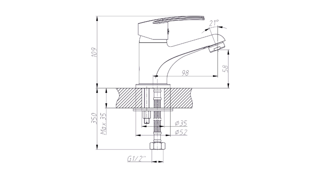 Triton Смеситель для умывальника, ручки хром /У5/Щ0000005100