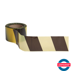 Оградительная лента чёрно-жёлтая 75 мм х 100 м