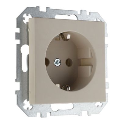 Розетка с заземлением 16А LIREGUS RETRO IKL16-204-01.R/ONC кремовая матовая