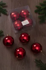 Набор новогодних шаров (4 шт) глянцевые