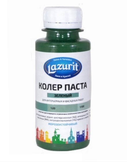 Колер универсальный 100мл №24 зеленый Lazurit