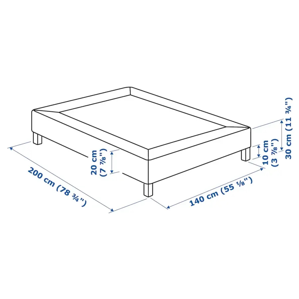 Каркас кровати - LYNGÖR / LYNGОR IKEA/ ЛЮНГЕРЬ ИКЕА, 140х200 см, белый