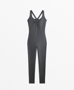 Oysho Длинный комбинезон Comfortlux, масляный синий