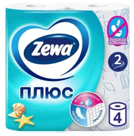 Туалетная бумага Zewa Плюс Свежесть Океана двухслойная 4 рул.