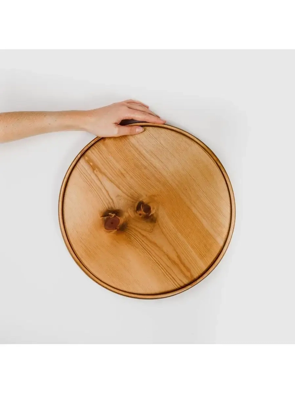 Деревянная менажница поднос круглая из кедра