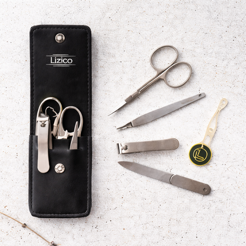 Маникюрный набор из 5 профессиональных инструментов Lizico в подарочном кейсе (дорожный)