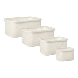 Набор из 4-х корзин для хранения Sustainable collection, молочный