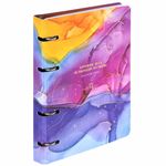 Тетрадь на кольцах А5 160х212 мм, 120 листов, картон, фольга, клетка, BRAUBERG, "Liquid art", 404738