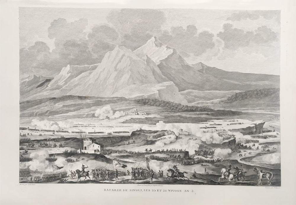 Сражение при Риволи 14-15 января 1797 года. Гравюра из альбома Военные кампании Франции. Париж. 1834