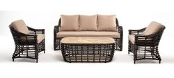 "Ницца" лаунж-зона из искусственного ротанга, цвет бронзовый