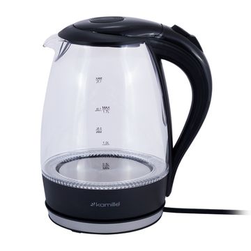 Чайник электрический 1,5 л. стеклянный Kamille KM-1700B с синей LED подсветкой