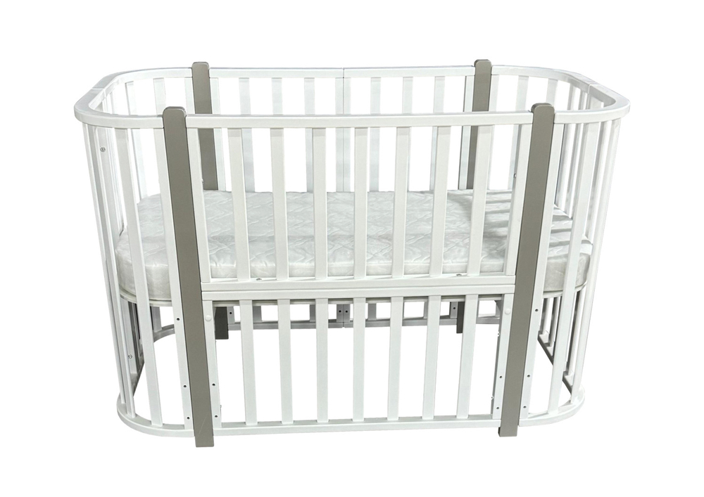 Детская кроватка ELIT (поперечный маятник/ белый/серый)