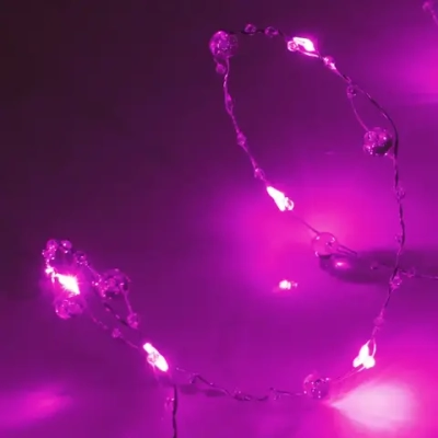 Гирлянда для дома «Льдинка» на батарейках 2,0 м 20 ламп LED, 3 реж, IP-20, Розовый