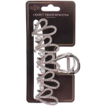 Заколка-краб для волос «PORTOFINO», сердечки, цвет золото и хром, 11,5*5,5см