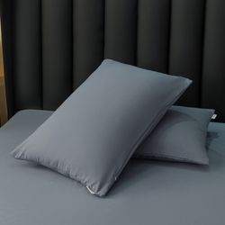 Комплект постельного белья на резинке Однотонный Сатин на резинке «Холодный шик»