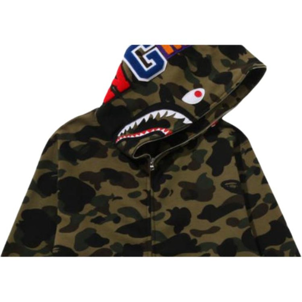 A Bathing Ape Bathing Ape Sweatshirts Cardigan Cotton Moderate No Fleece Lined Zip Closure 0zxswm007151q зеленый