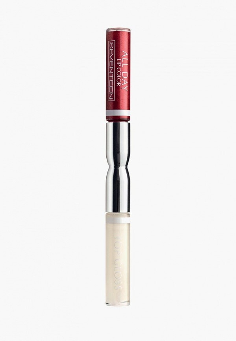Seventeen Помада-блеск для губ All Day Lip Color & Top Gloss, жидкая, стойкая, c металлическим эффектом, тон №47, Красный, 12,3 мл