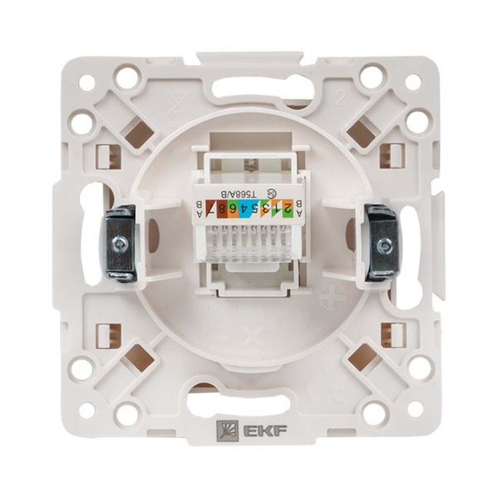 Стокгольм Механизм Розетки RJ-45 1-местной белый EKF