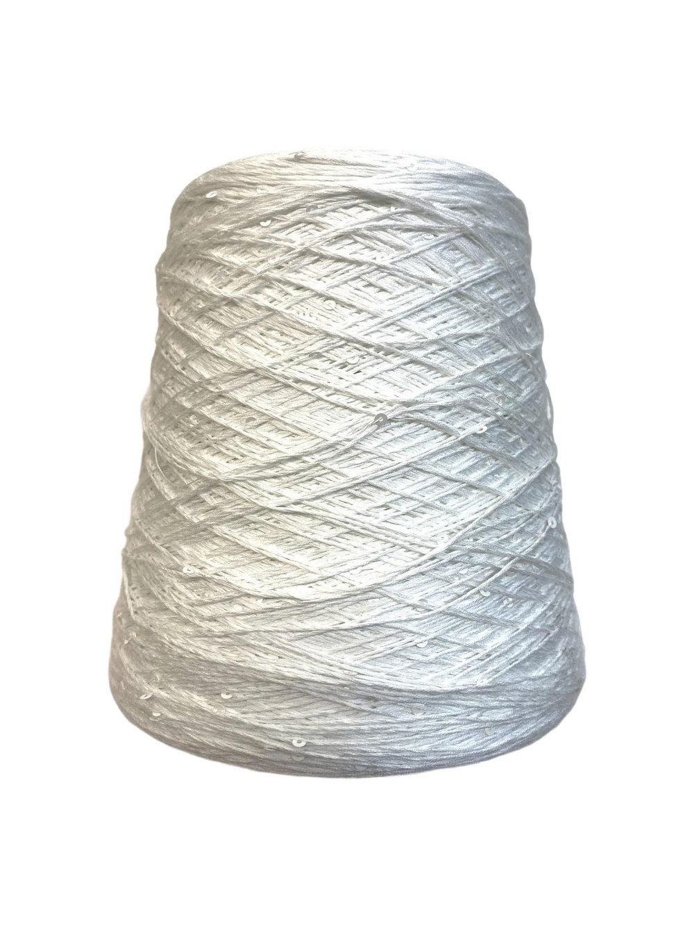 Пряжа на бобине (Италия)95% хлопок с пайетками 5% п/л 100г-450м 360г